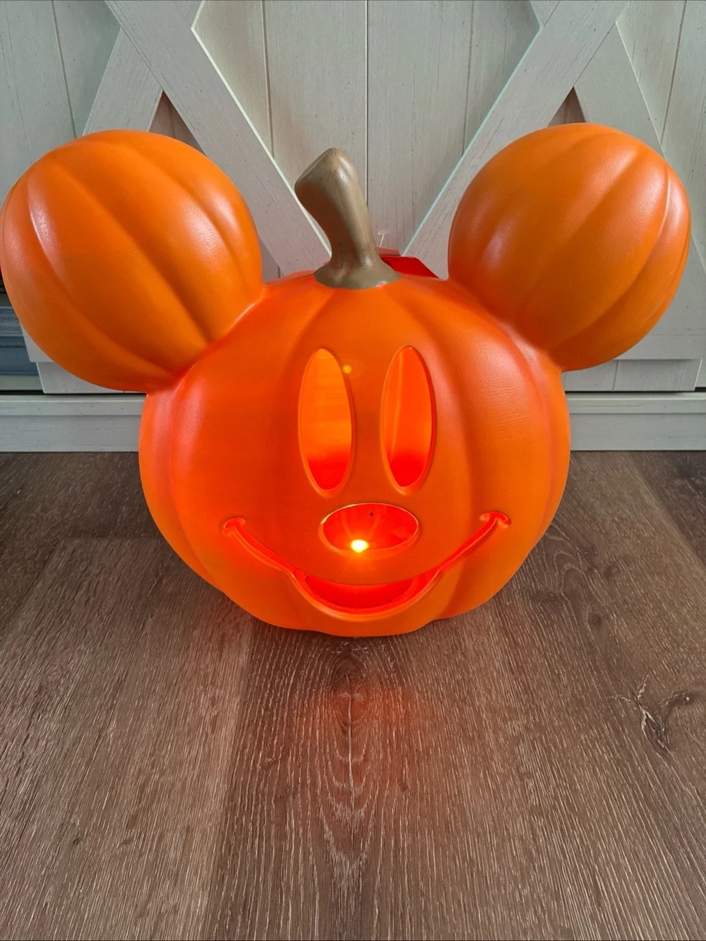 Disney Mickey & Minnie Mouse Light Up  Halloween Pumpkins Set of 2. Flaws
